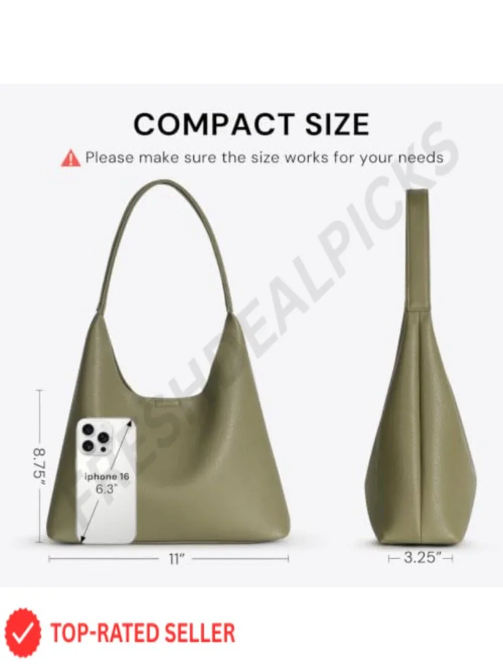 Slouchy Hobo Shoulder Bag for Women Vegan Leather Small Everyday Purse Magnetic